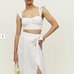 Reformation Pam Linen Two Piece white size 0 NWT New with tags